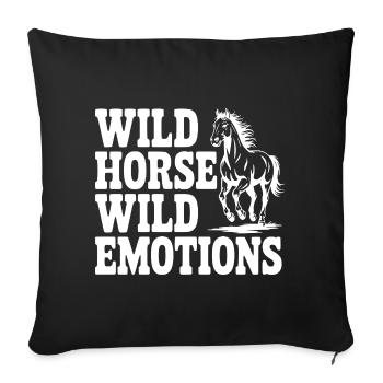 Wild Horse, Wild Emotions - Sofa pillowcase 17,3'' x 17,3'' (45 x 45 cm) - black - Front