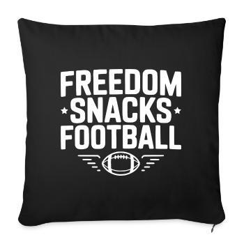 Freiheit, Snacks, Fußball - Sofakissenbezug 45 x 45 cm - Schwarz - Vorne
