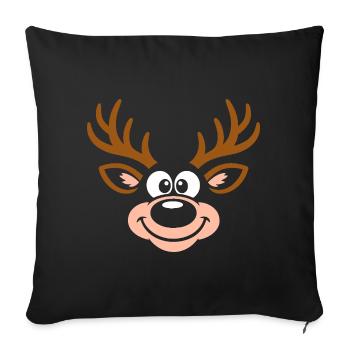 Hirsch | Big Face Costume Carnival Disguise - Sofa pillowcase 17,3'' x 17,3'' (45 x 45 cm) - black - Front