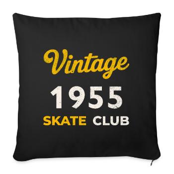 Vintage 1955 Skate Club Retro Birth Year Gift - Sofa pillowcase 17,3'' x 17,3'' (45 x 45 cm) - black - Front