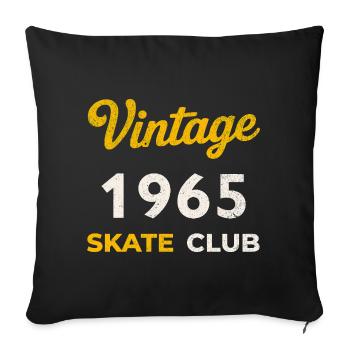 Vintage 1965 Skate Club Retro Birth Year Gift - Sofa pillowcase 17,3'' x 17,3'' (45 x 45 cm) - black - Front