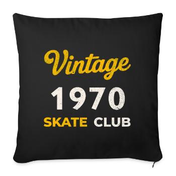 Vintage 1970's Skate Club Retro Birth Year Gift - Sofa pillowcase 17,3'' x 17,3'' (45 x 45 cm) - black - Front