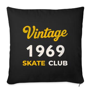 Vintage 1969 Skate Club Retro Birth Year Gift - Sofa pillowcase 17,3'' x 17,3'' (45 x 45 cm) - black - Front