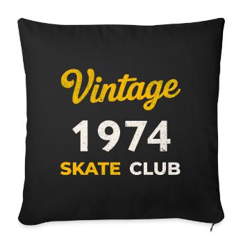 Vintage 1974 Skate Club Retro Birth Year Gift - Sofa pillowcase 17,3'' x 17,3'' (45 x 45 cm) - black - Front