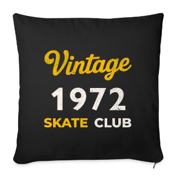 Vintage 1972 Skate Club Retro Geburtsjahr Geschenk - Sofakissenbezug 45 x 45 cm - Schwarz - Vorne