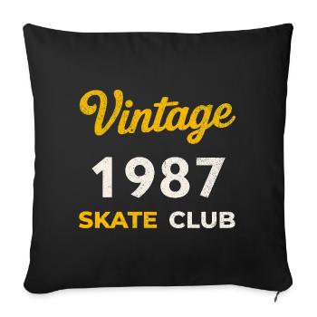 Vintage 1987 Skate Club Retro Birth Year Gift - Sofa pillowcase 17,3'' x 17,3'' (45 x 45 cm) - black - Front