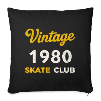 Vintage 1980's Skate Club Retro Birth Year Gift - Sofa pillowcase 17,3'' x 17,3'' (45 x 45 cm) - black - Front