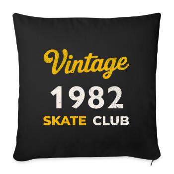 Vintage 1982 Skate Club Retro Birth Year - Sofa pillowcase 17,3'' x 17,3'' (45 x 45 cm) - black - Front