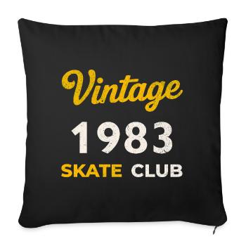 Vintage 1983 Skate Club Retro Birth Year Gift - Sofa pillowcase 17,3'' x 17,3'' (45 x 45 cm) - black - Front