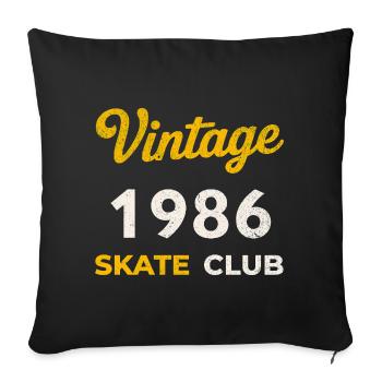 Année de naissance rétro vintage 1986 du Skate Club - Housse de coussin décorative 45 x 45 cm - noir - Devant