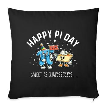 Bonne journée Pi, doux mème mathématiques As 3.14 - Housse de coussin décorative 45 x 45 cm - noir - Devant