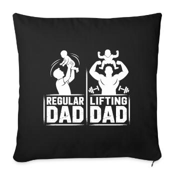 Dadkraft Double Image: Normal vs Kraftdad - Sofa pillowcase 17,3'' x 17,3'' (45 x 45 cm) - black - Front