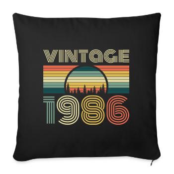 Vintage 1996 Sunset Retro - Sofa pillowcase 17,3'' x 17,3'' (45 x 45 cm) - black - Front