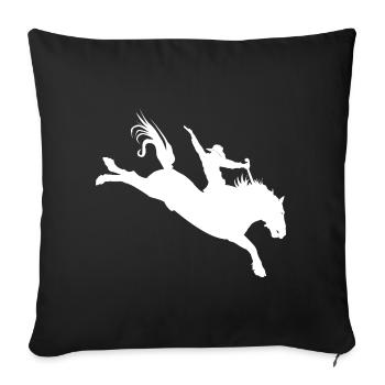 Rodeo Silhouette – Western Riding - Sofa pillowcase 17,3'' x 17,3'' (45 x 45 cm) - black - Front