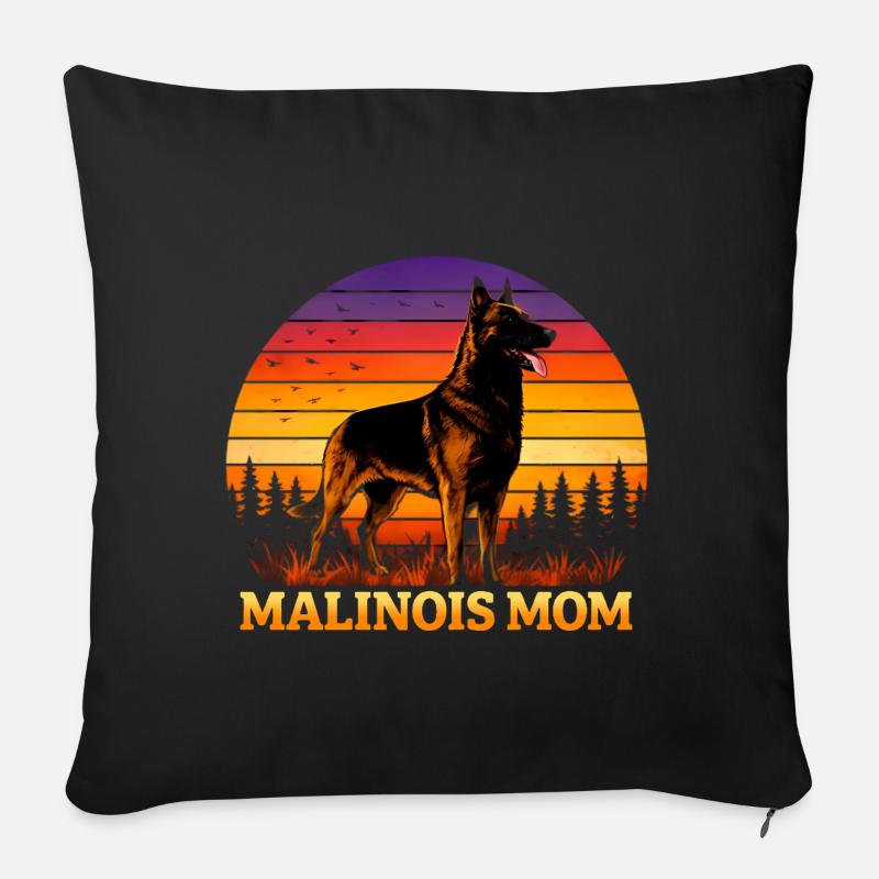 Malinois mom - Sofa pillowcase 17,3'' x 17,3'' (45 x 45 cm) - black
