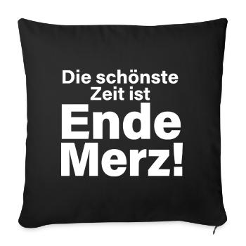 Ende Merz Typo Statement - Sofakissenbezug 45 x 45 cm - Schwarz - Vorne