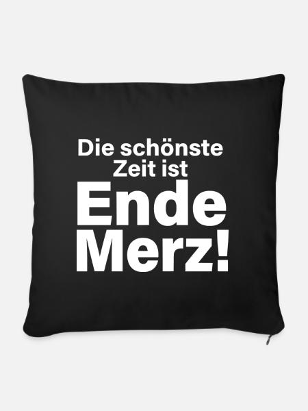 Ende Merz Typo Statement - Sofakissenbezug 45 x 45 cm - Schwarz