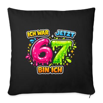 67 Six Seven Meme Gen Alpha Gift - Sofa pillowcase 17,3'' x 17,3'' (45 x 45 cm) - black - Front