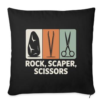Stone, Scaper, Scissors | Aquascaping Humor - Sofa pillowcase 17,3'' x 17,3'' (45 x 45 cm) - black - Front