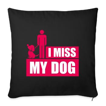 Mon chien Dog Amamant Dog Love Logo de blague - Housse de coussin décorative 45 x 45 cm - noir - Devant