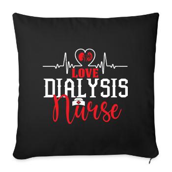Love Dialysis Nurse Heartbeat - Sofa pillowcase 17,3'' x 17,3'' (45 x 45 cm) - black - Front