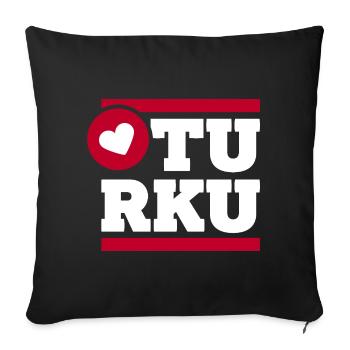 I Love Turku City Pride - Sofa pillowcase 17,3'' x 17,3'' (45 x 45 cm) - black - Front