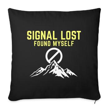 Signal perdu – Trouvé - Housse de coussin décorative 45 x 45 cm - noir - Devant