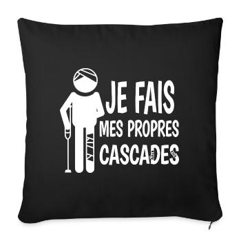 I do my own stunts awkward humor - Sofa pillowcase 17,3'' x 17,3'' (45 x 45 cm) - black - Front