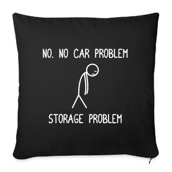 Non. Pas de problème de voiture Amoureux de voiture mécanicien automobile - Housse de coussin décorative 45 x 45 cm - noir - Devant