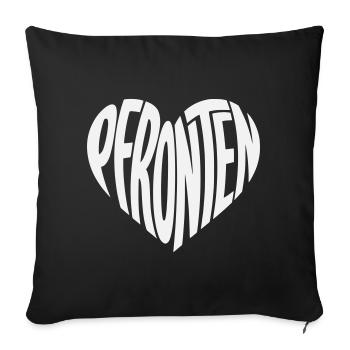 Pfronten Allgäu Heart Shape Typo - Sofa pillowcase 17,3'' x 17,3'' (45 x 45 cm) - black - Front