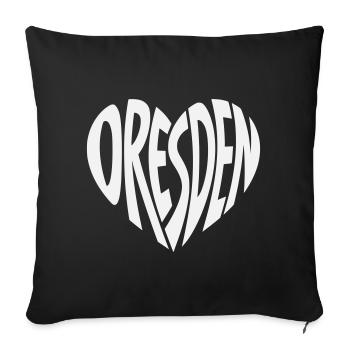 Dresden Heart Lettering - Sofa pillowcase 17,3'' x 17,3'' (45 x 45 cm) - black - Front