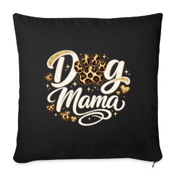 Dog Mama Golden Leopard Pattern Shirt - Sofa pillowcase 17,3'' x 17,3'' (45 x 45 cm) - black - Front