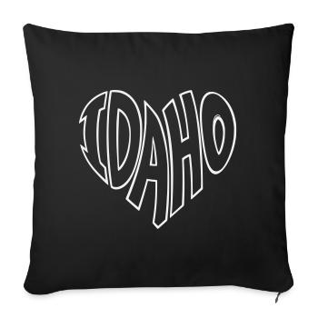 Idaho Heart Lettering - Sofa pillowcase 17,3'' x 17,3'' (45 x 45 cm) - black - Front