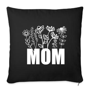 MOM Blütenpracht - Sofakissenbezug 45 x 45 cm - Schwarz - Vorne