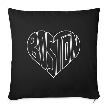 Boston Heart Typo Design - Sofa pillowcase 17,3'' x 17,3'' (45 x 45 cm) - black - Front
