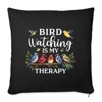 Bird Watching Birding Bird Watcher Bird Nerd - Sofa pillowcase 17,3'' x 17,3'' (45 x 45 cm) - black - Front