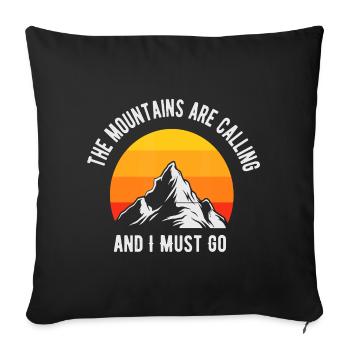 Mountains Are Calling Sunset Peak - Sofa pillowcase 17,3'' x 17,3'' (45 x 45 cm) - black - Front