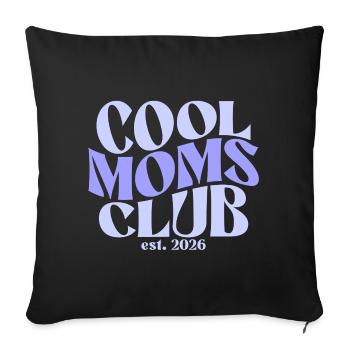 Club des mamans cool - Cadeau de maman pour la fête des mères - Housse de coussin décorative 45 x 45 cm - noir - Devant