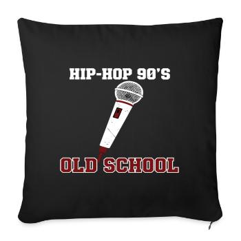 Vinyle DJ Hip-Hop des années 90 Old School - Housse de coussin décorative 45 x 45 cm - noir - Devant