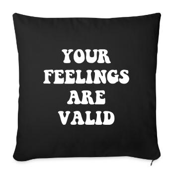 Tes sentiments sont valides - santé mentale esthétique - Housse de coussin décorative 45 x 45 cm - noir - Devant