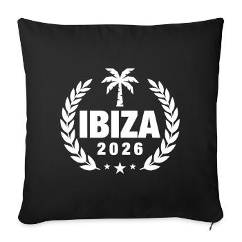 Ibiza 2026 Palm Tree - Sofa pillowcase 17,3'' x 17,3'' (45 x 45 cm) - black - Front