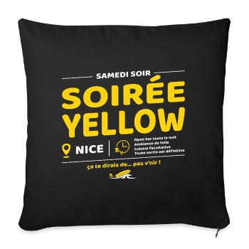 Soirée Yellow ! Soirées culte de Brice - Housse de coussin décorative 45 x 45 cm - noir - Devant