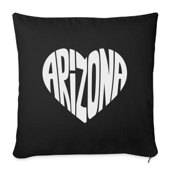 Arizona Heart Typo - Sofa pillowcase 17,3'' x 17,3'' (45 x 45 cm) - black - Front