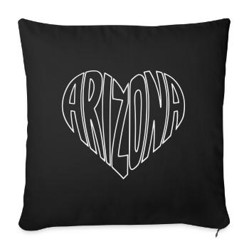 Faute de frappe de l’Arizona Heart - Housse de coussin décorative 45 x 45 cm - noir - Devant