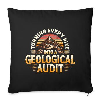 Hike as a rock check | Geology Humor - Sofa pillowcase 17,3'' x 17,3'' (45 x 45 cm) - black - Front