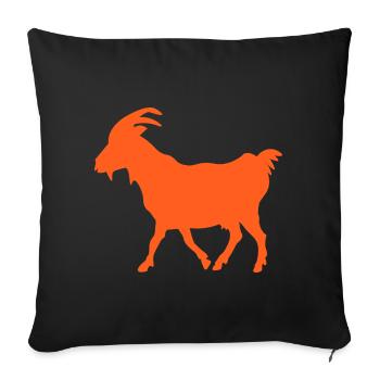 Ziege orange GOAT - Sofakissenbezug 45 x 45 cm - Schwarz - Vorne