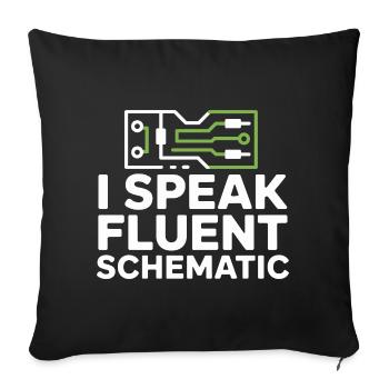 Je parle couramment la technologie des schémas circuités - Housse de coussin décorative 45 x 45 cm - noir - Devant