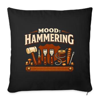 Tuning: Hammering | Leather Tools - Sofa pillowcase 17,3'' x 17,3'' (45 x 45 cm) - black - Front