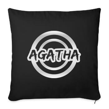 Vorname Agatha - Sofakissenbezug 45 x 45 cm - Schwarz - Vorne