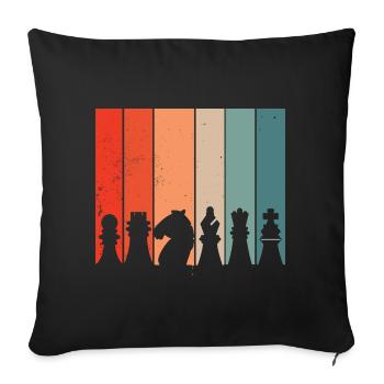 Chess Retro - Sofa pillowcase 17,3'' x 17,3'' (45 x 45 cm) - black - Front